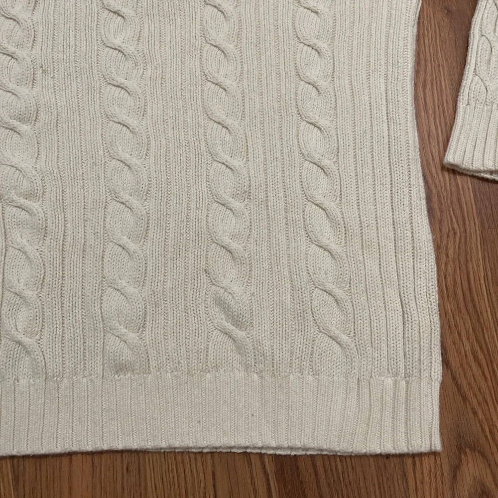 Dockers Sweater Mens Large Cable Knit Fisherman Crew Neck Ivory Vintage 90s